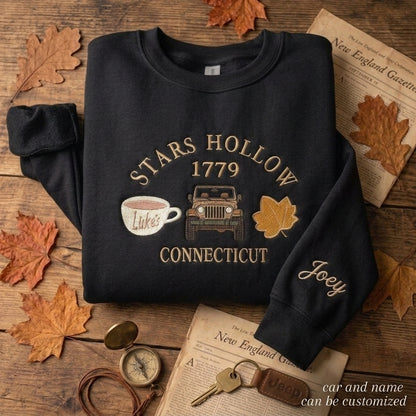 Stars Hollow Jeep Personalized Embroidered Sweatshirt