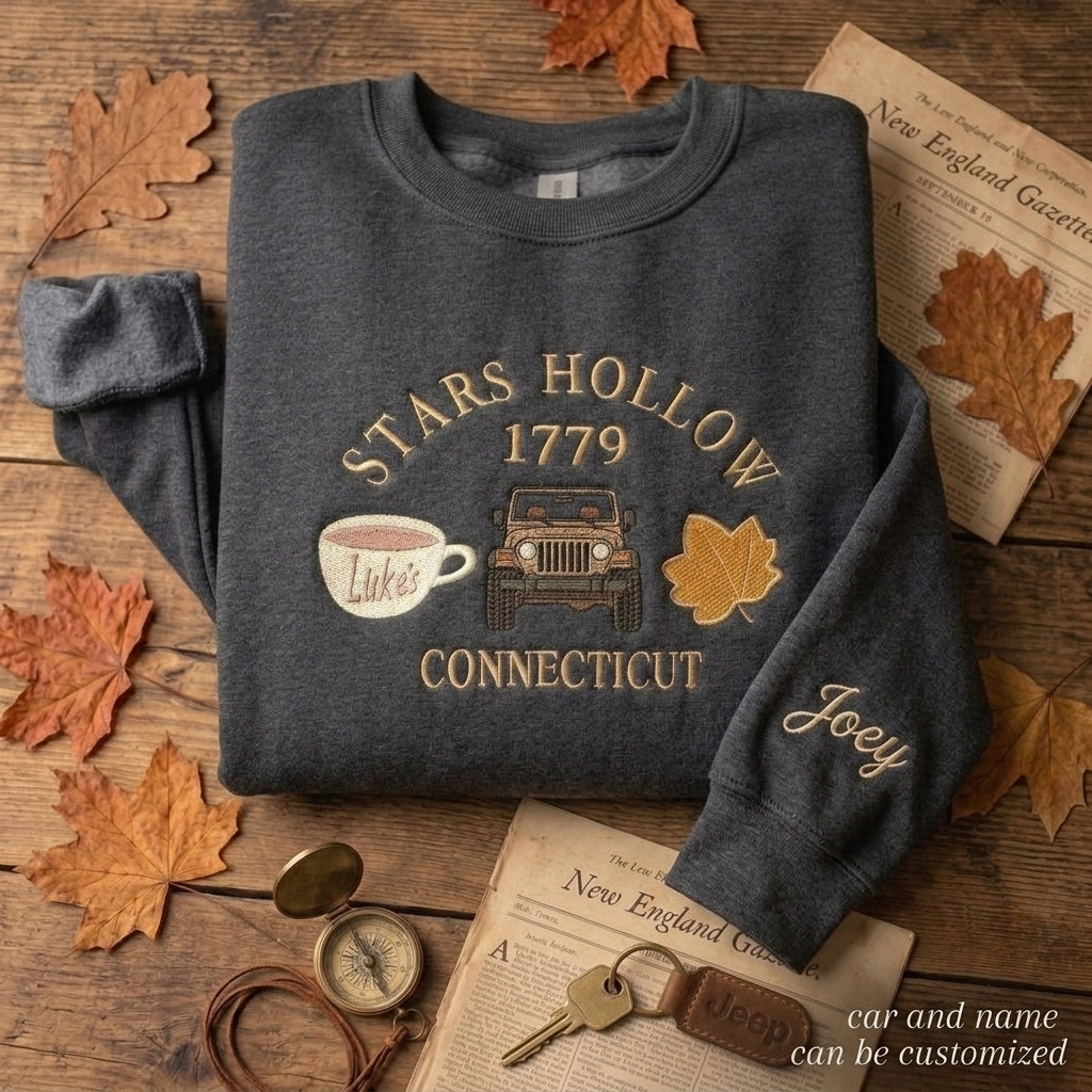 Stars Hollow Jeep Personalized Embroidered Sweatshirt