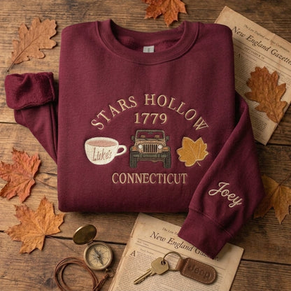 Stars Hollow Jeep Personalized Embroidered Sweatshirt