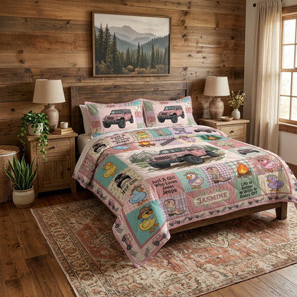 Just a Girl Who Loves Jeeps Personalized Quilt
