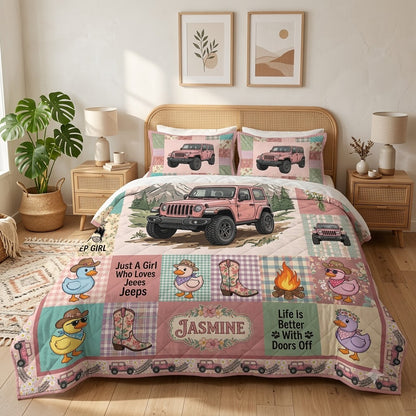 Just a Girl Who Loves Jeeps Personalized Quilt