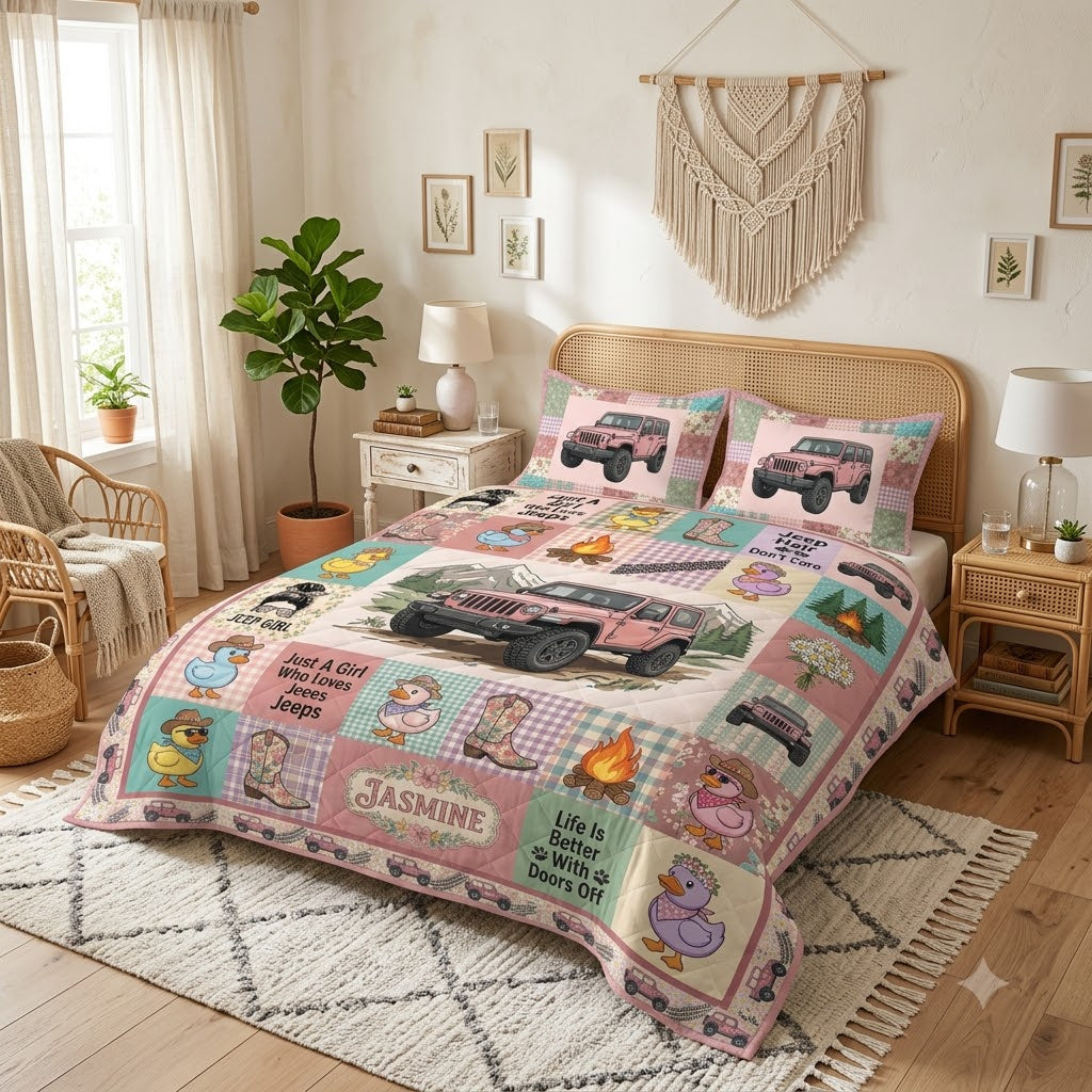 Just a Girl Who Loves Jeeps Personalized Quilt