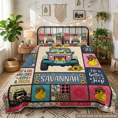 Duck Duck Jeep Personalized Quilt Bedding Set