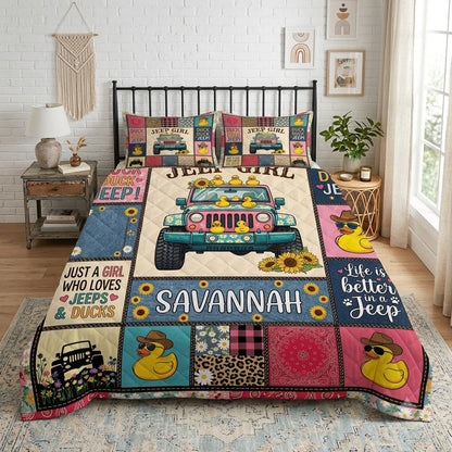 Duck Duck Jeep Personalized Quilt Bedding Set