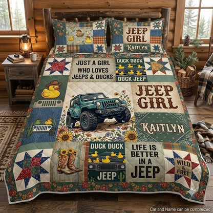 Jeep Girl Duck Duck Jeep Personalized Quilt Bedding Set
