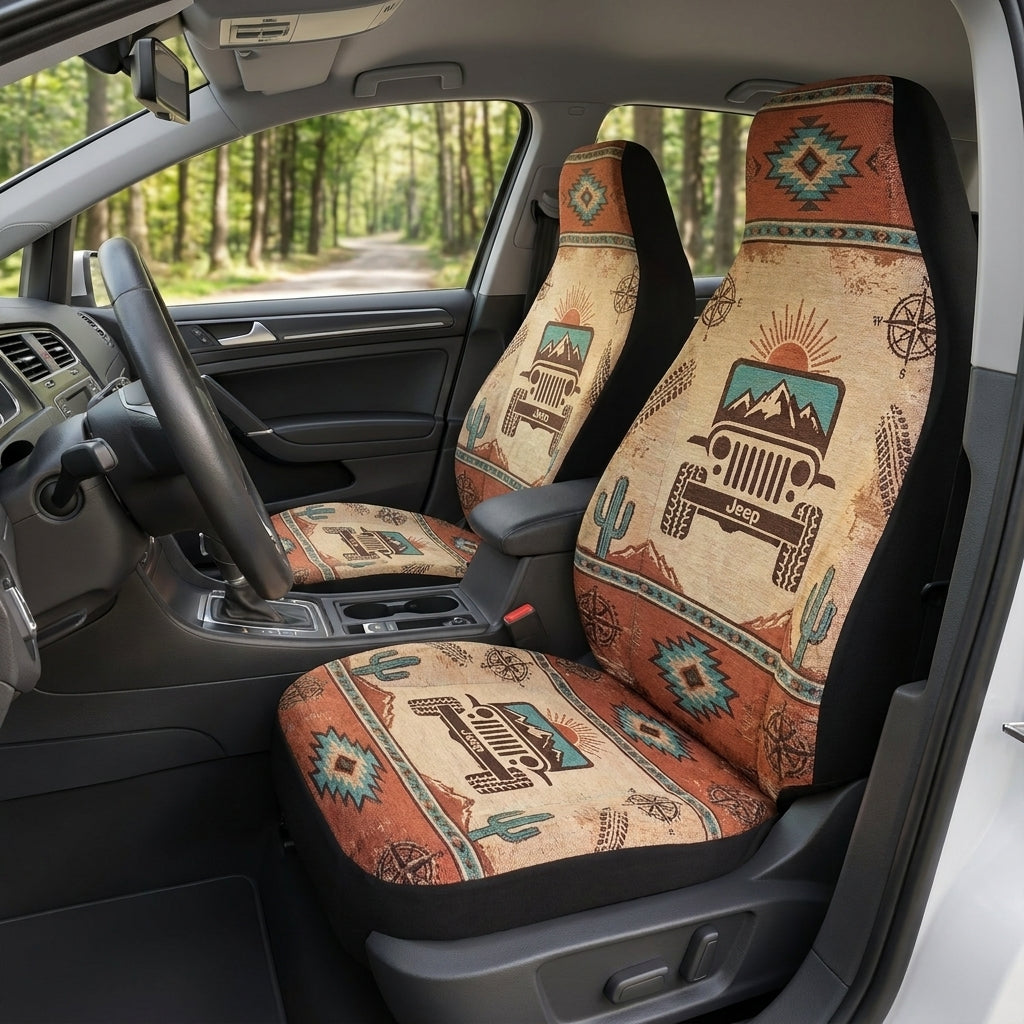 Jeep Desert Mountain Car Seat Cover
