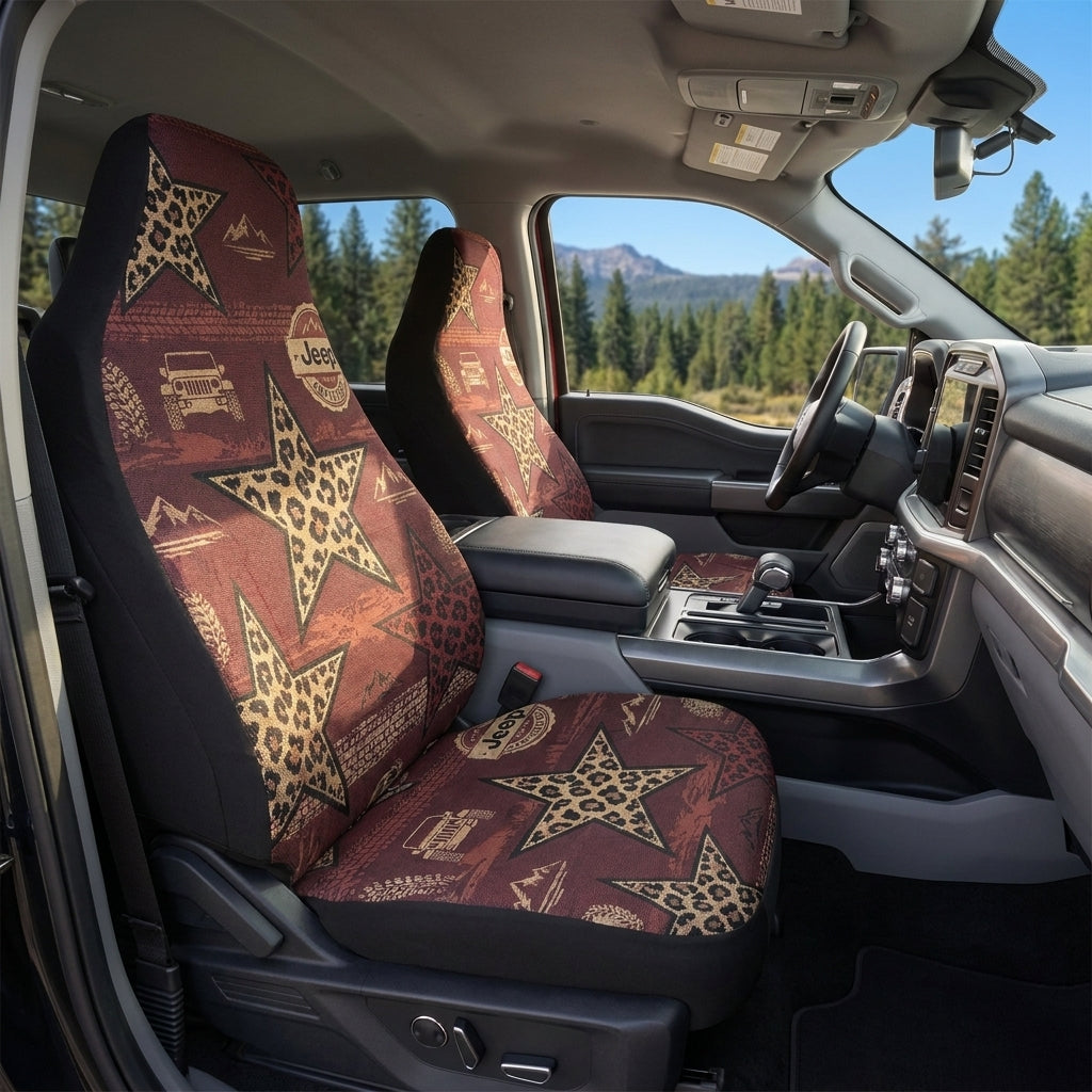 Boho Leopard Star Jeep Car Seat Cover