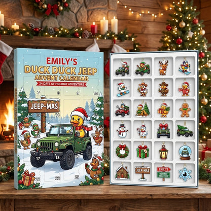 Green Jeep Christmas Adventure Personalized 24-Day Advent Calendar