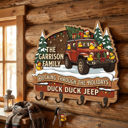 Ducking Through the Holidays Jeep Wood Key Holder