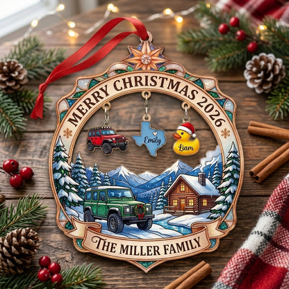 Personalized Jeep Christmas Ornament 2026
