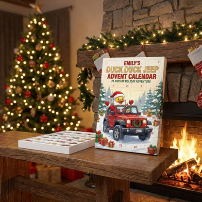 Red Jeep Christmas Cheer Personalized 24-Day Advent Calendar