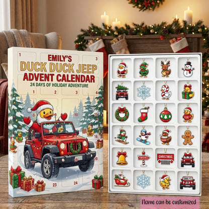 Red Jeep Christmas Cheer Personalized 24-Day Advent Calendar