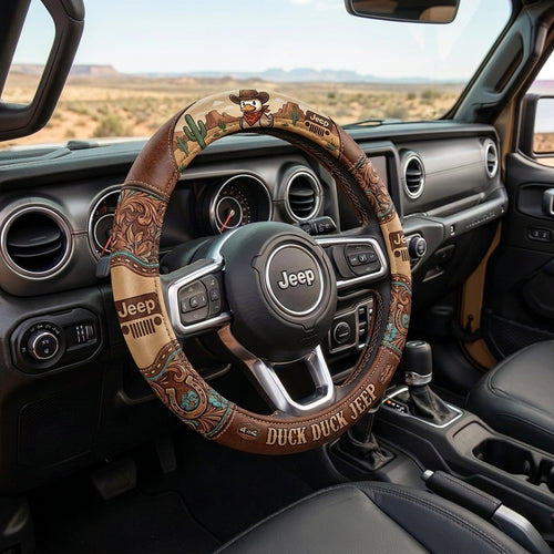 Western Cowboy Duck Duck Jeep Steering Wheel Cover