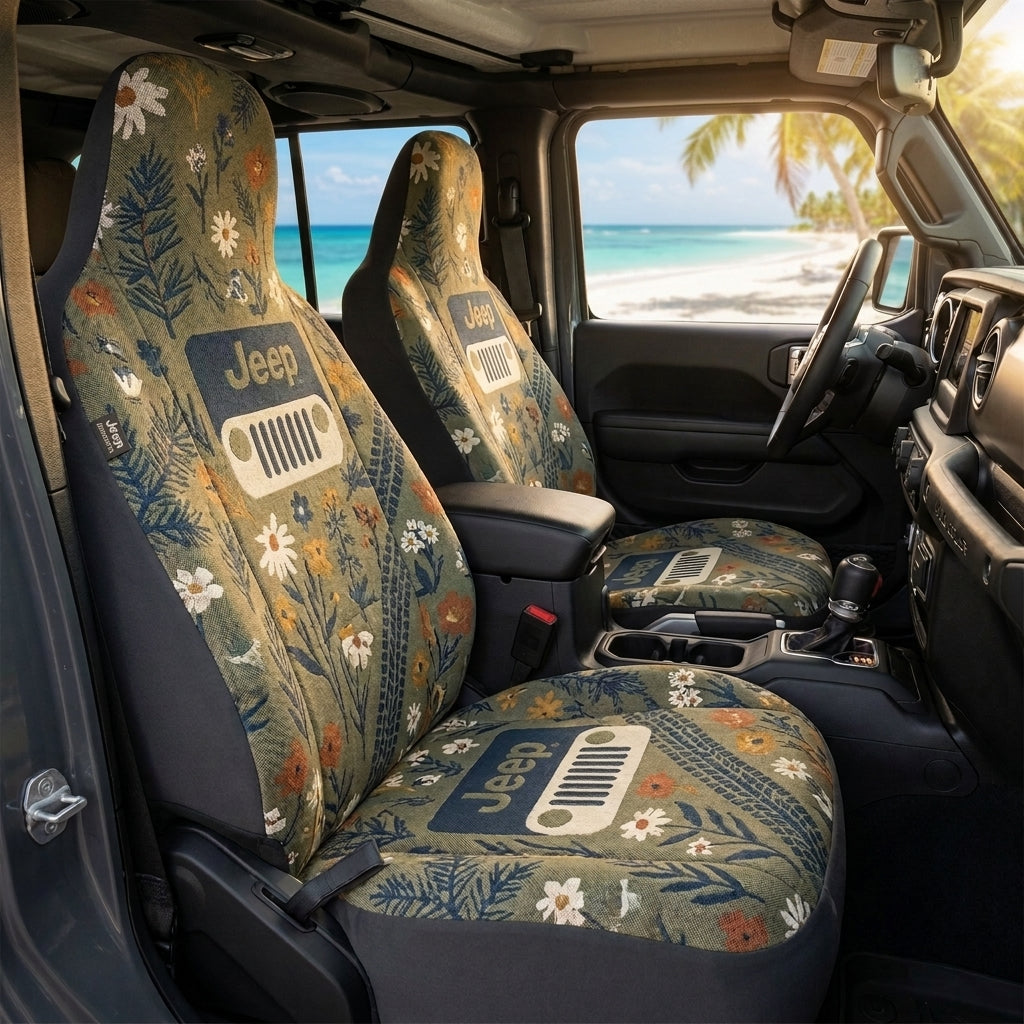 Vintage Floral Jeep Seat Covers