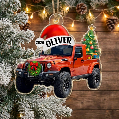 Personalized Jeep Christmas Acrylic Ornament