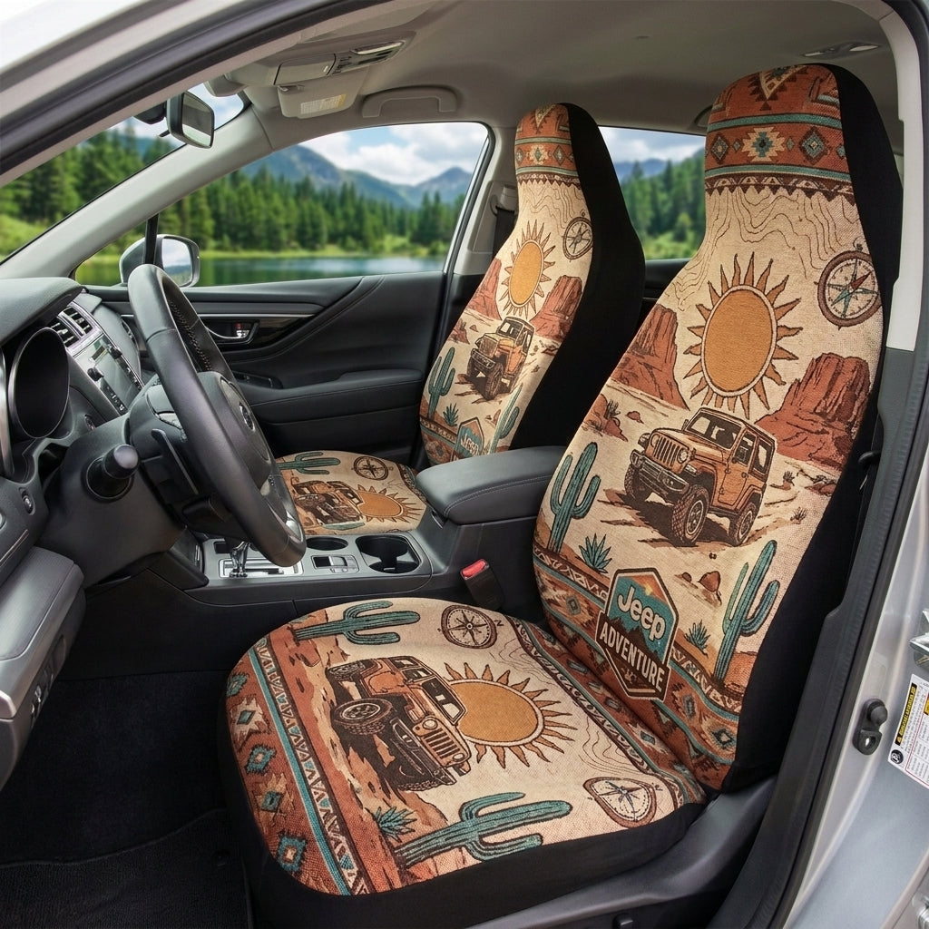 Desert Jeep Adventure Car Seat Cover
