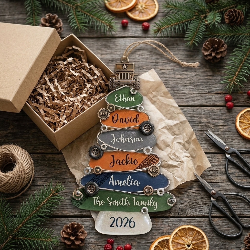 Personalized Jeep Christmas Tree Ornament