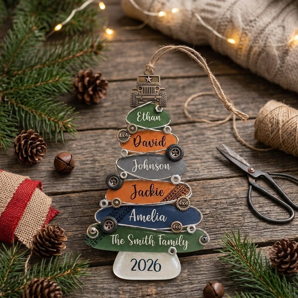 Personalized Jeep Christmas Tree Ornament