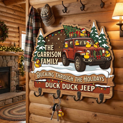 Ducking Through the Holidays Jeep Wood Key Holder