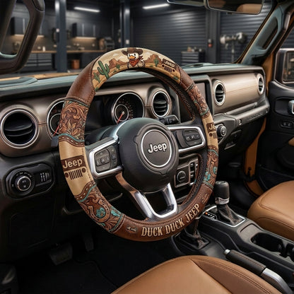 Western Cowboy Duck Duck Jeep Steering Wheel Cover