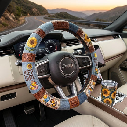Sunflower Duck Duck Jeep Steering Wheel Cover
