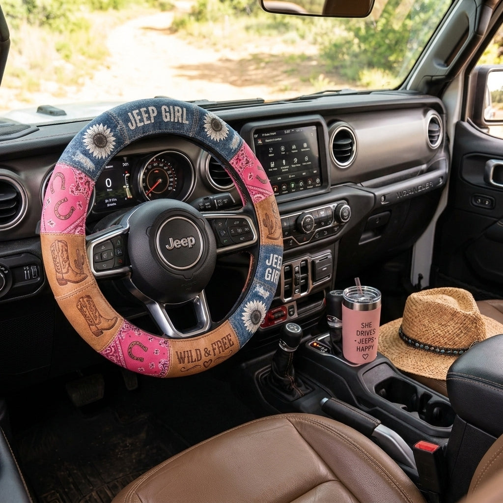 Jeep Girl Steering Wheel Cover