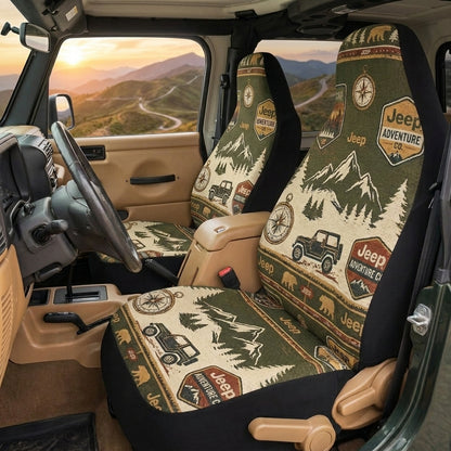 Vintage Jeep Adventure Car Seat Cover