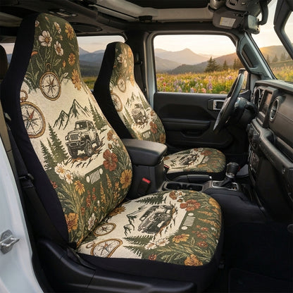 Jeep Mountain Wildflower Car Seat Cover