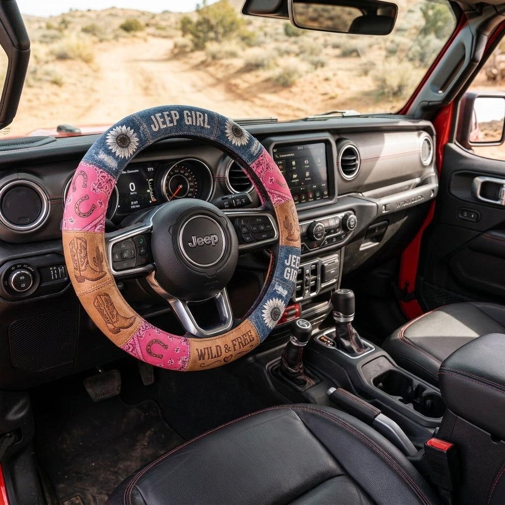 Jeep Girl Steering Wheel Cover