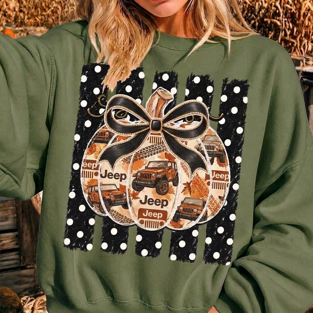 Polka Dot Jeep Pumpkin T-shirt Hoodie Sweatshirt