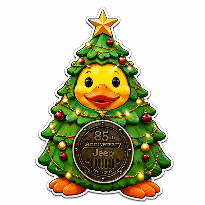 Jeep 85th anniversary Christmas duck vinyl magnet V4