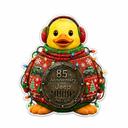 Jeep 85th anniversary Christmas duck vinyl magnet V4