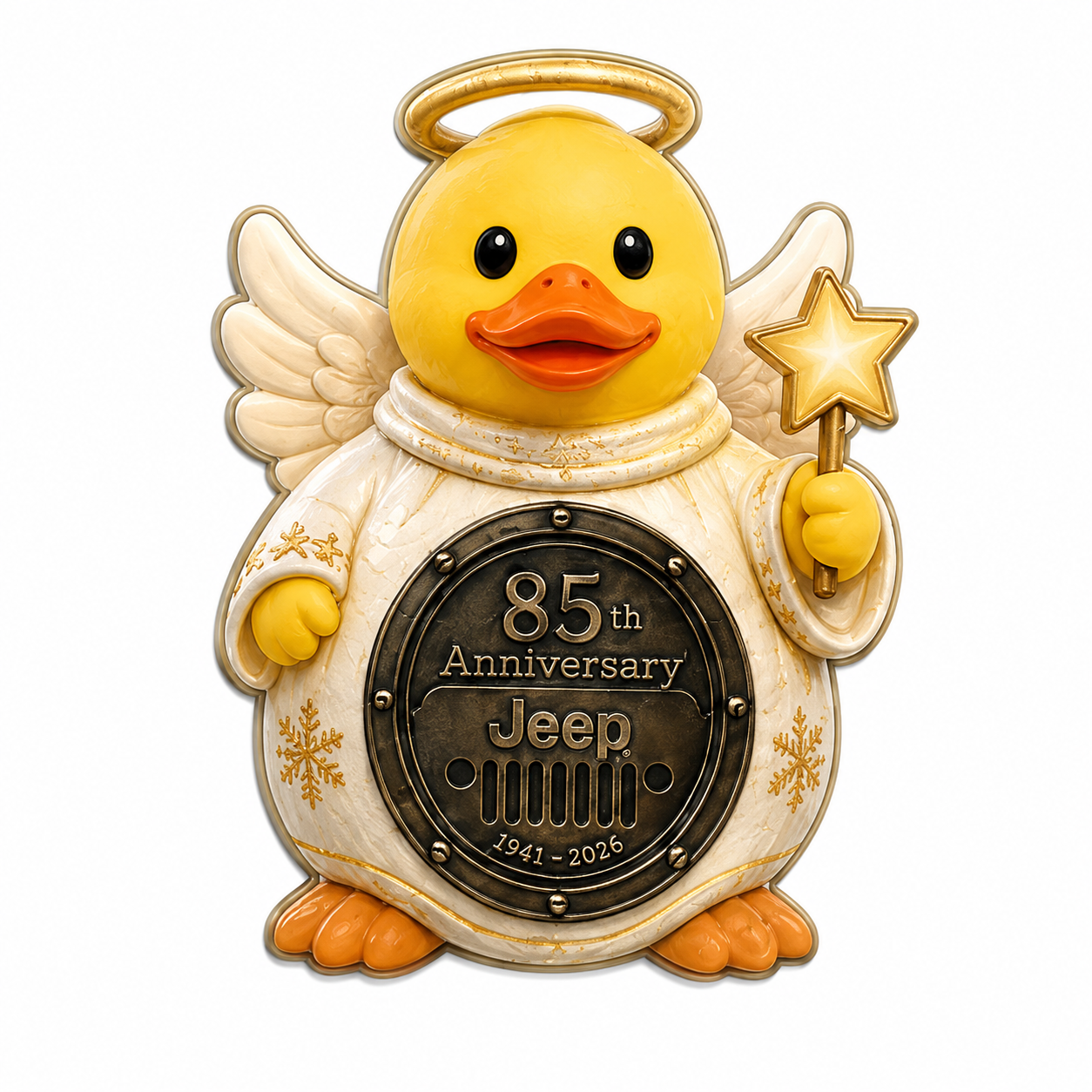 Jeep 85th anniversary Christmas duck vinyl magnet V5