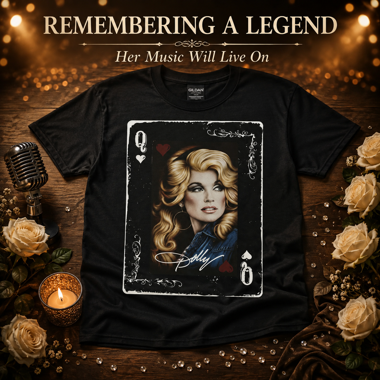 Dolly Parton Signature Country Queen Vintage Graphic Shirt