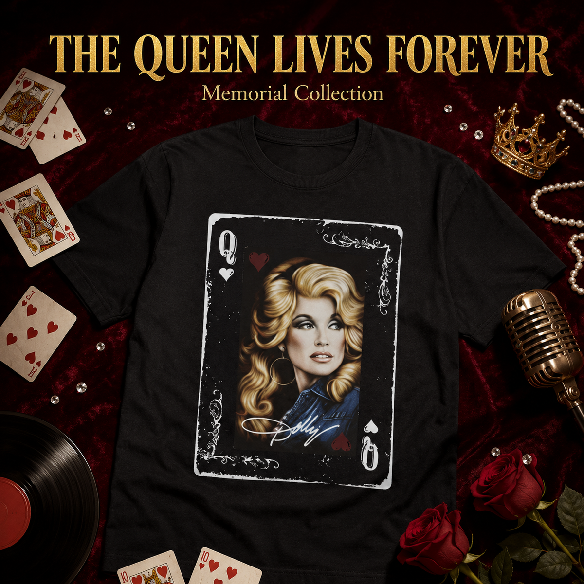 Dolly Parton Signature Country Queen Vintage Graphic Shirt