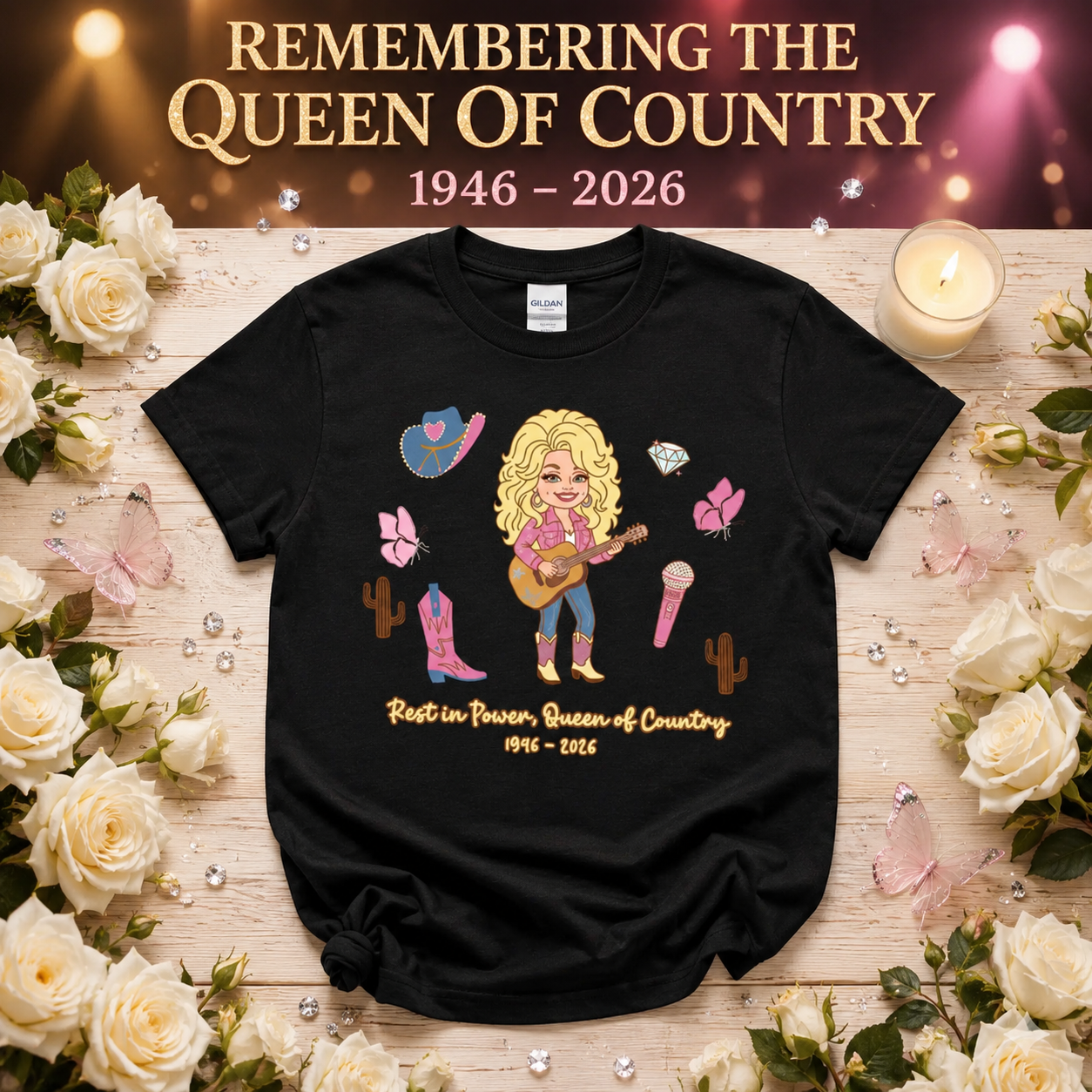 Dolly Parton Memorial Shirt, Rest in Power Dolly Tee