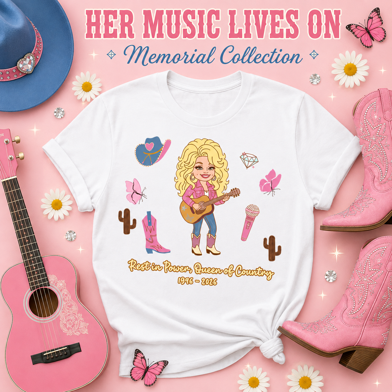 Dolly Parton Memorial Shirt, Rest in Power Dolly Tee