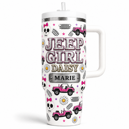 Personalized Jeep Girl Daisy Tumbler