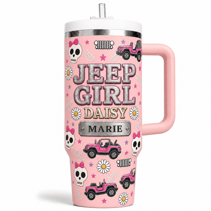 Personalized Jeep Girl Daisy Tumbler