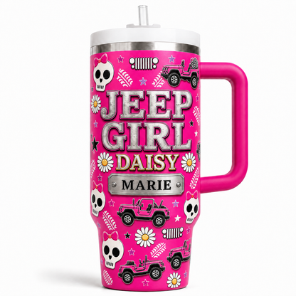Personalized Jeep Girl Daisy Tumbler