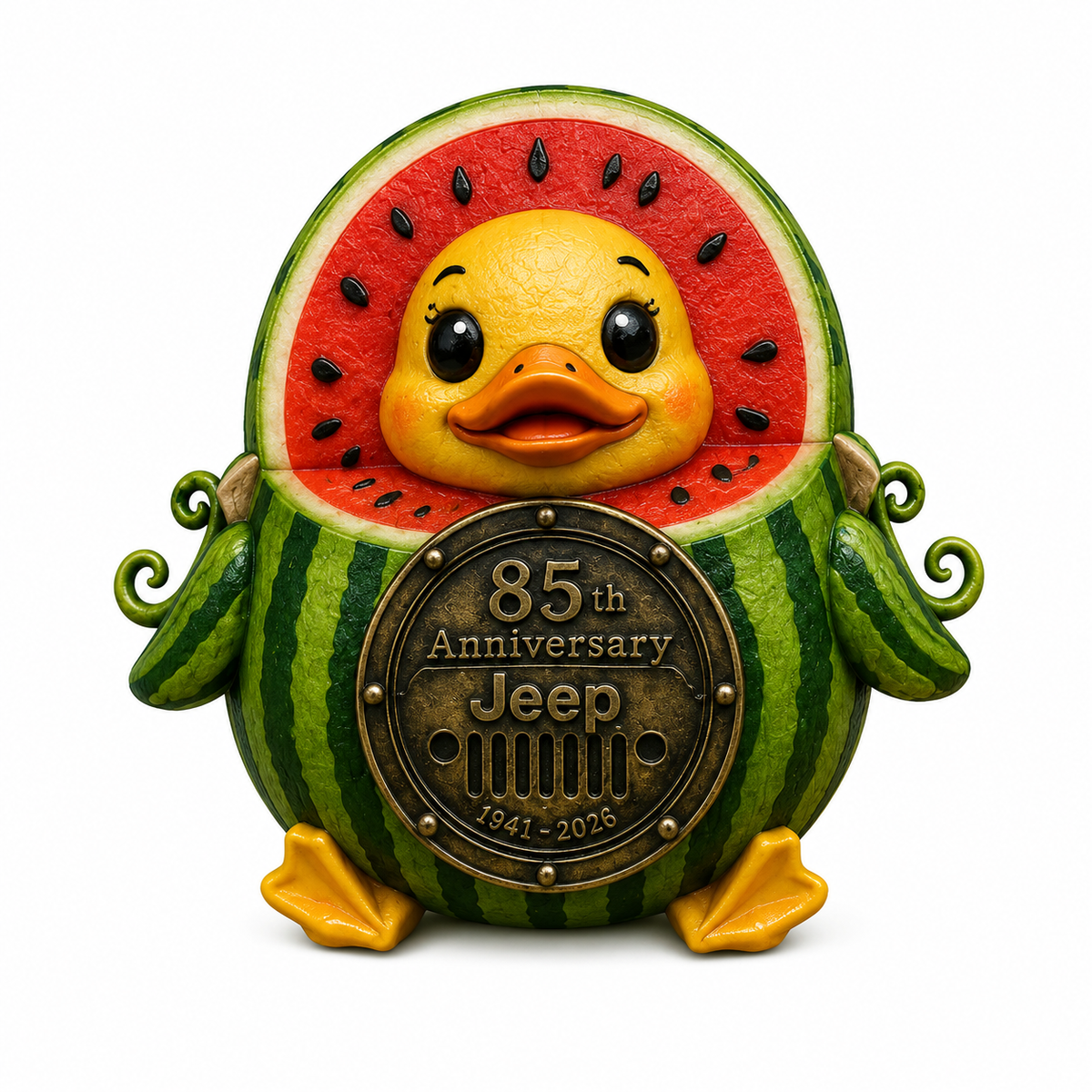 Jeep 85th anniversary fruit duck vinyl magnet V1