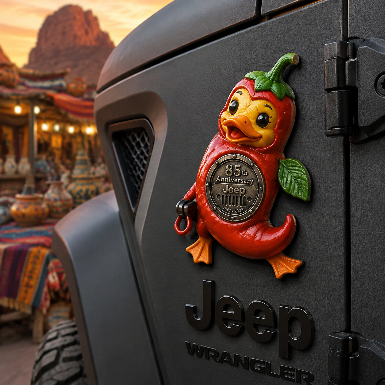 Jeep 85th anniversary fruit duck vinyl magnet V3