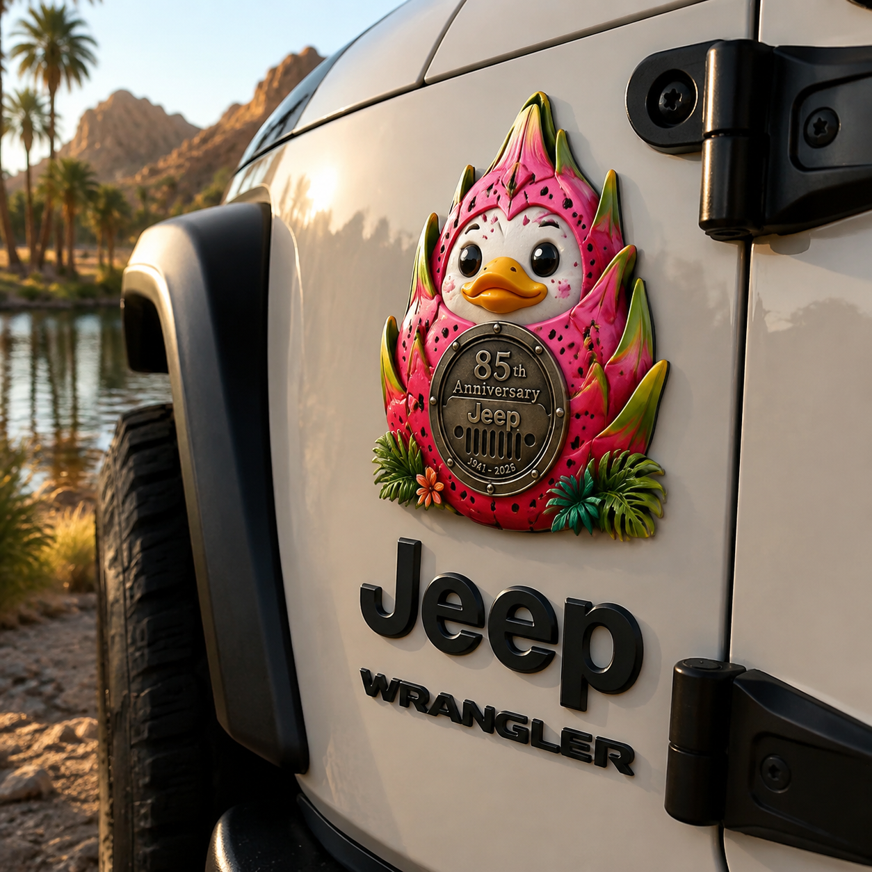 Jeep 85th anniversary fruit duck vinyl magnet V1