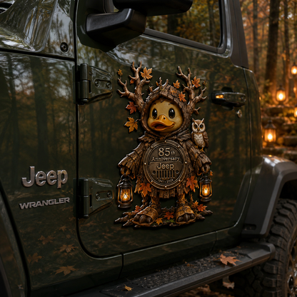 Jeep 85th anniversary halloween duck vinyl magnet