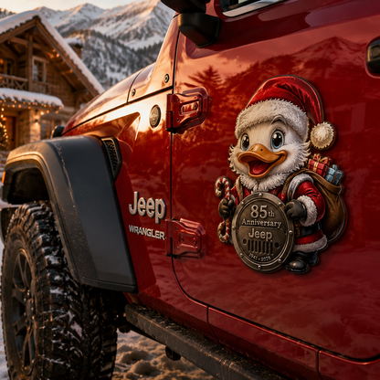 Jeep 85th anniversary Christmas duck vinyl magnet V2