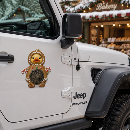 Jeep 85th anniversary Christmas duck vinyl magnet V2