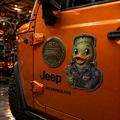 Jeep 85th anniversary halloween duck vinyl magnet