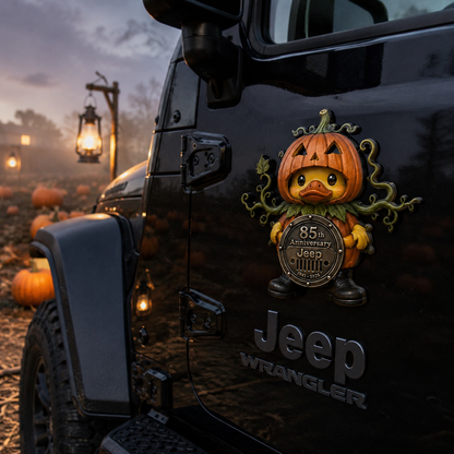 Jeep 85th anniversary halloween duck vinyl magnet