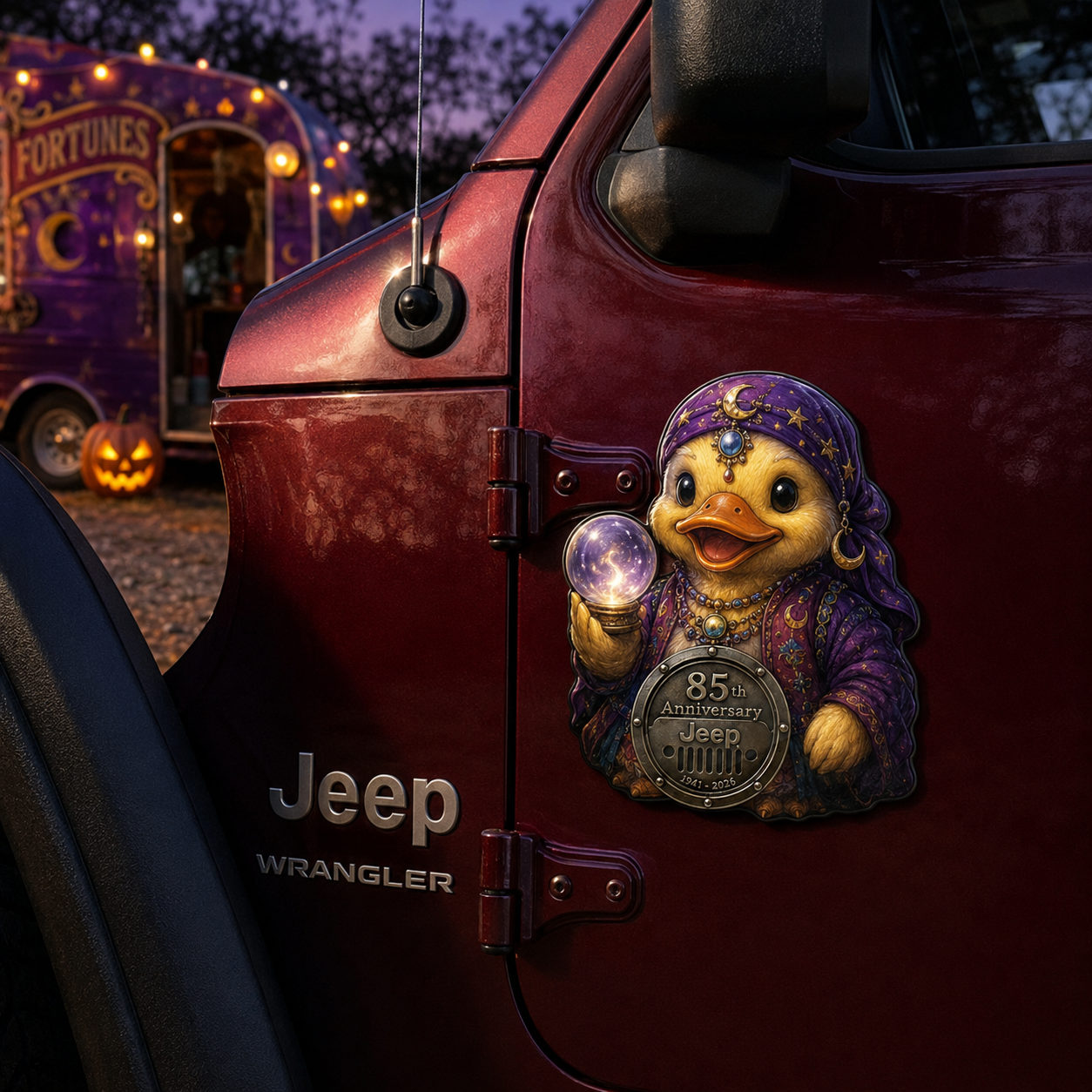 Jeep 85th anniversary duck not duck vinyl magnet V2