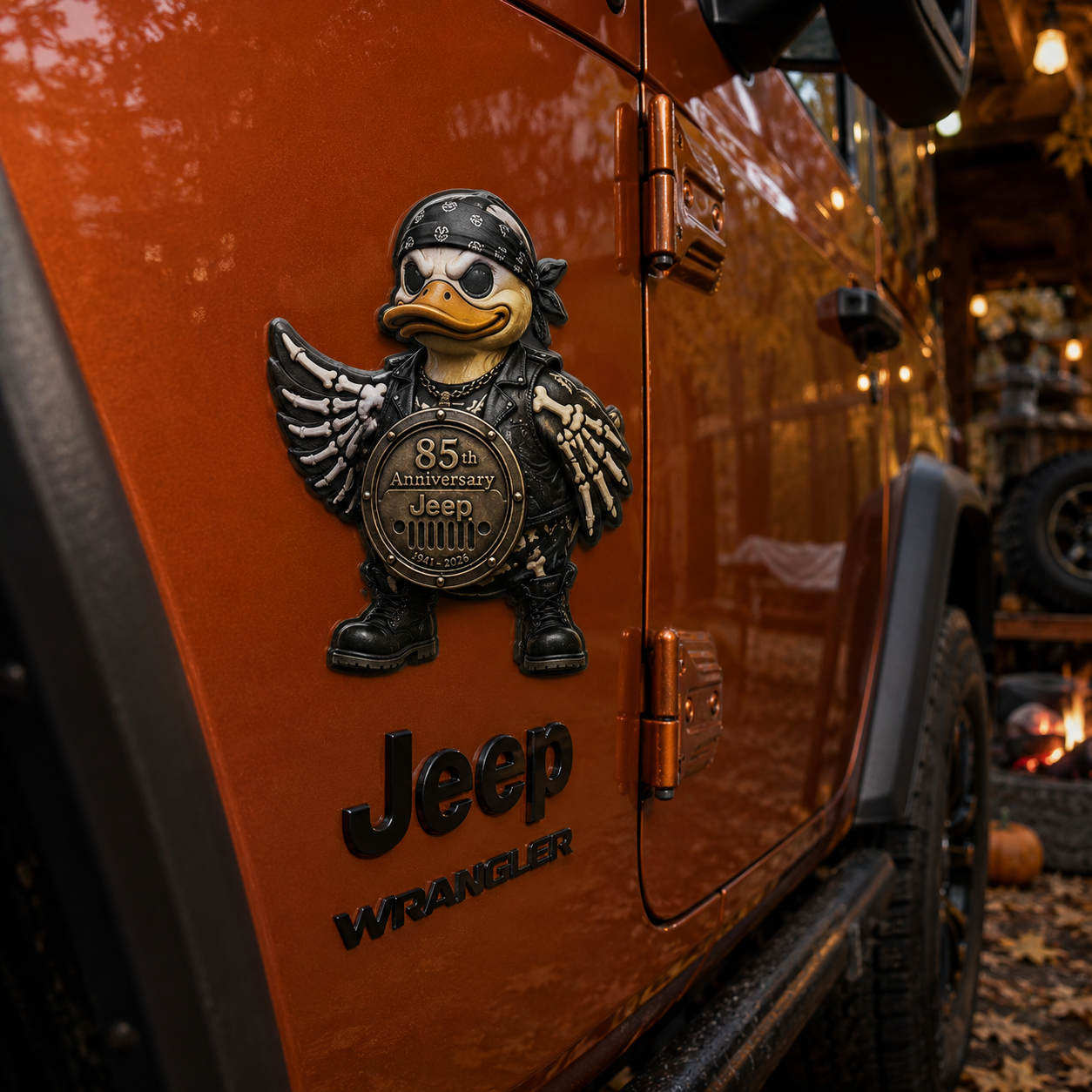 Jeep 85th anniversary duck not duck vinyl magnet V2